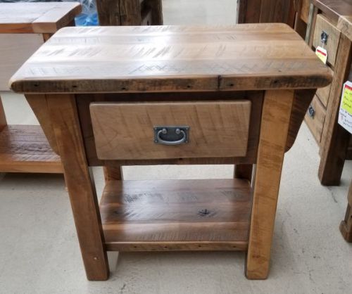 Deluxe Oak Barnwood 1 Drawer Nightstand